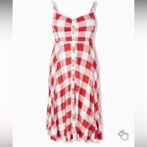 Torrid - Midi Textured Woven Button-Front Dress - Size 4